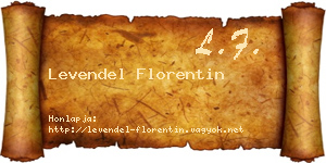 Levendel Florentin névjegykártya